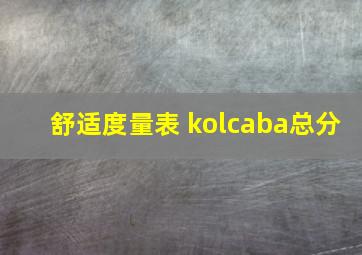 舒适度量表 kolcaba总分